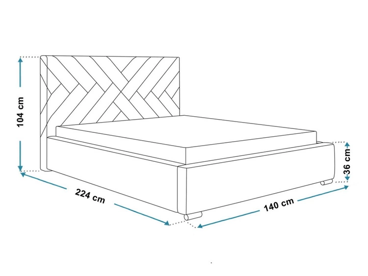 Łóżko tapicerowane z pojemnikiem i stelażem 120x200 Tonale Jasnoszare
