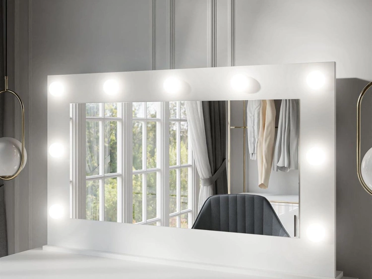 Lustro z oświetleniem do sypialni LED Melo białe