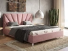 Łóżko tapicerowane ze stelażem 180x200 Fuzi różowe