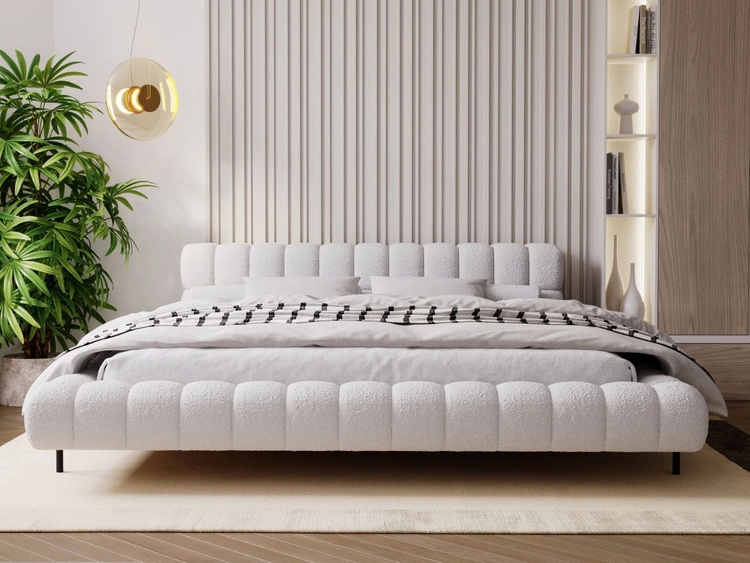 Łóżko tapicerowane ze stelażem 160x200 Imagine Szare