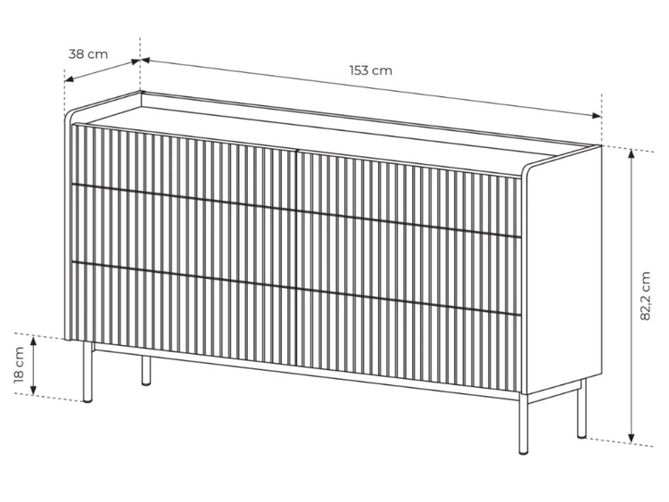 Komoda z 6 szufladami Abios Beżowy, Dąb Scandi