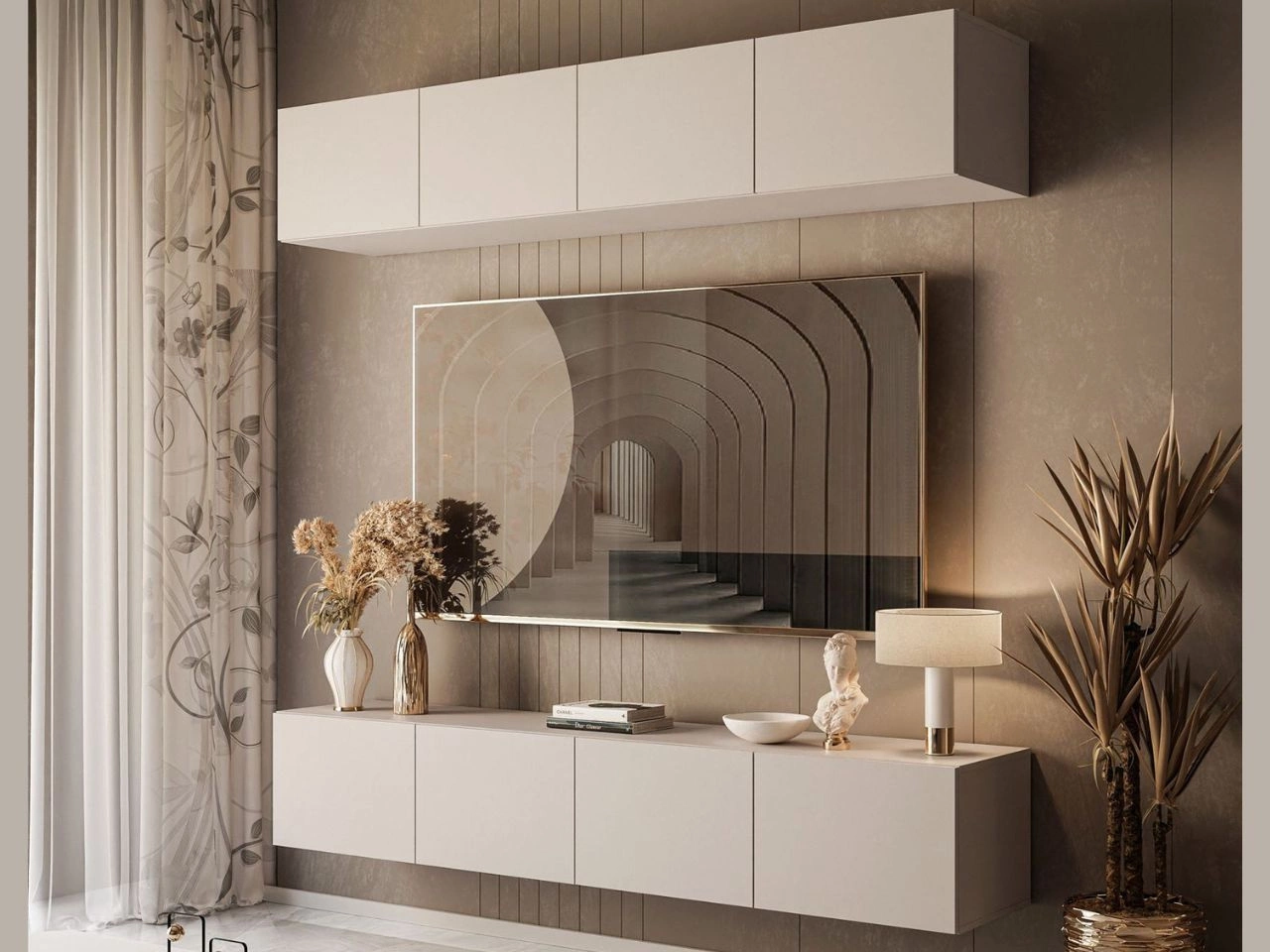 Wisząca meblościanka do salonu Nodoo Kaszmir