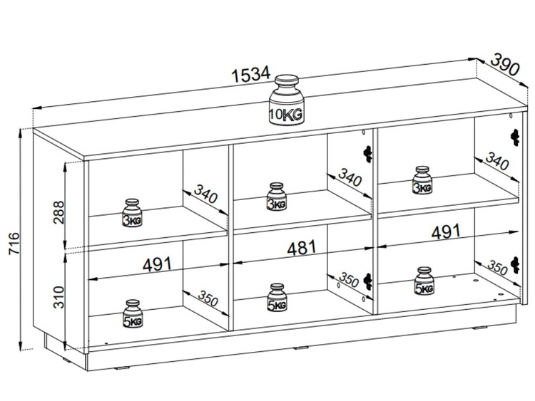 Komoda 154 cm Roland Biały
