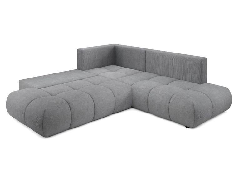 Narożnik z funkcją spania i pojemnikiem Prawy Kair Szary