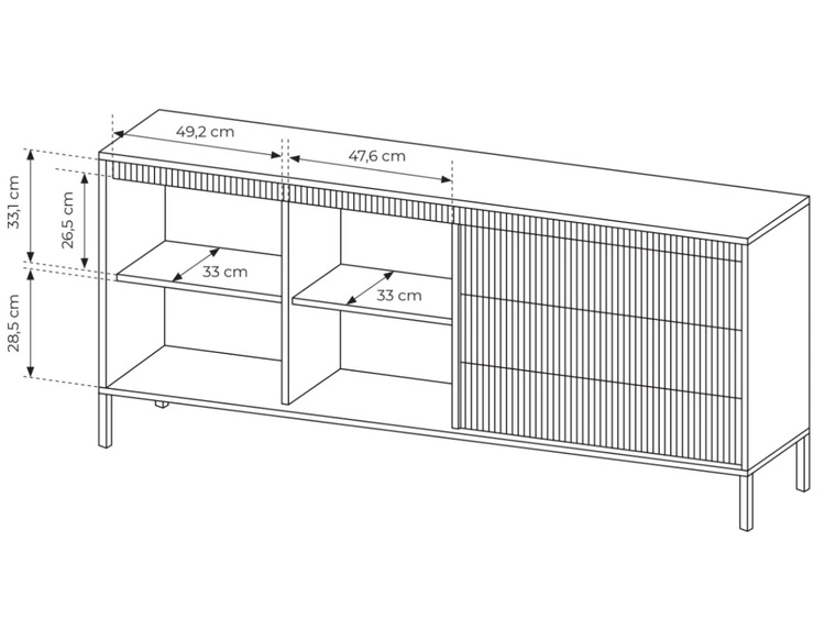Komoda z drzwiami i szufladami 187 cm Sorano Czarna