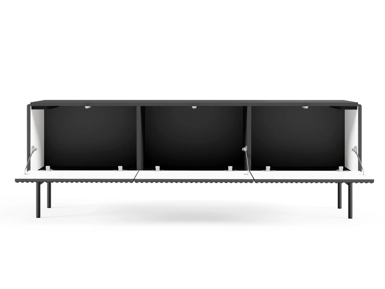 Szafka RTV z trzema drzwiami Qualita Czarna