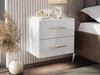 Podwieszany stolik nocny z dwoma szufladami Nuveo Lux Biały połysk