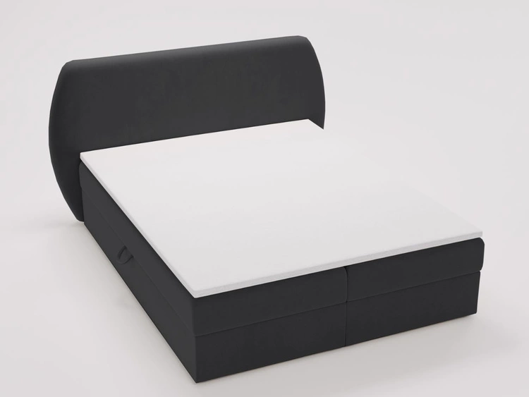 Łóżko kontynentalne z pojemnikiem na pościel 120x200 Bogota Czarne