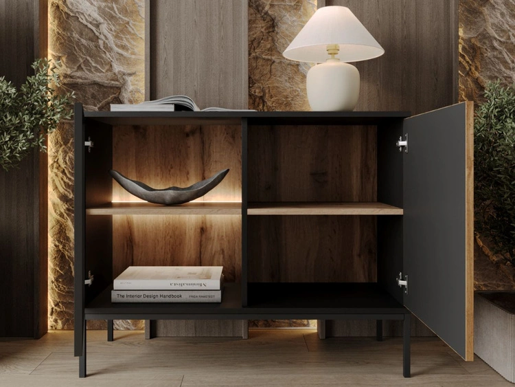 Komoda z drzwiami i oświetleniem LED Deo Dąb Wotan