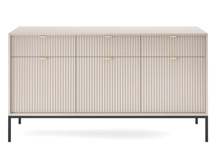 Komoda z drzwiami i szufladami Amber Kaszmir na czarnych nogach