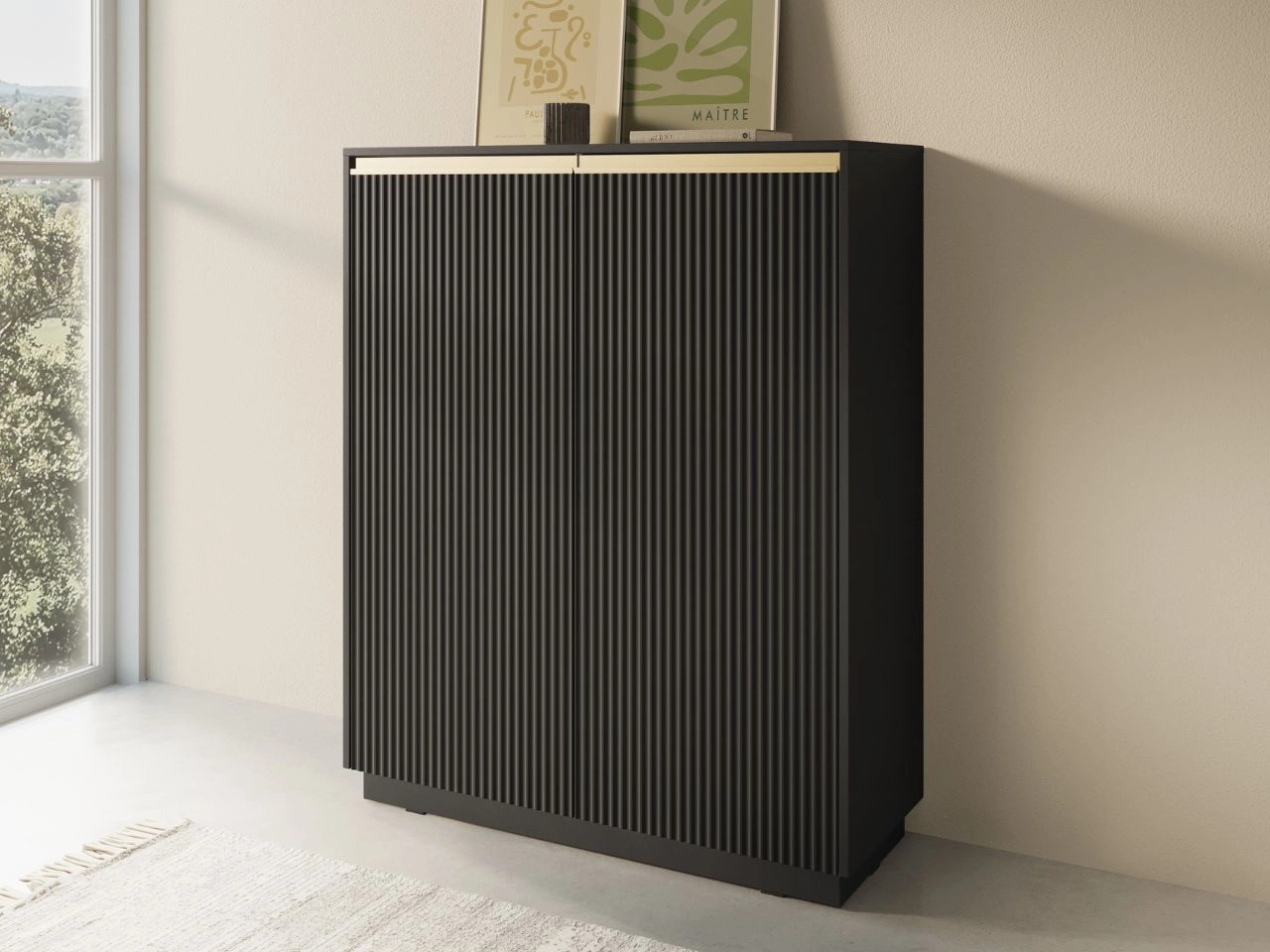 Komoda z drzwiami wysoka Roland Czarny