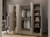 Szafa otwierana z lustrem 200 cm Lucca Kaszmir z czarnymi uchwytami