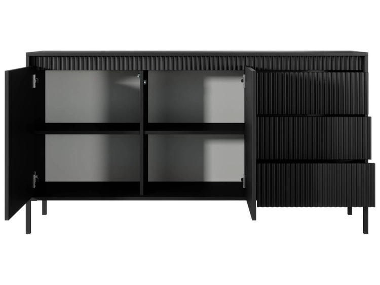 Komoda z drzwiami i szufladami 153 cm Sorano Czarna