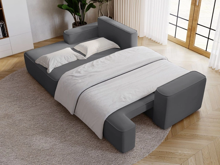 Narożnik L Lewy z funkcją spania i pojemnikiem California Szary