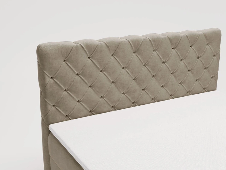 Łóżko kontynentalne z pojemnikiem na pościel 120x200 Lunaris Jasny brąz