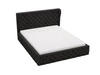 Łóżko tapicerowane z pojemnikiem na pościel i stelażem 200x200 Kingston Czarne