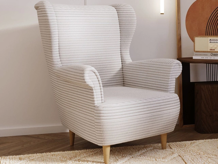 Fotel z podnóżkiem Roti Jasny szary