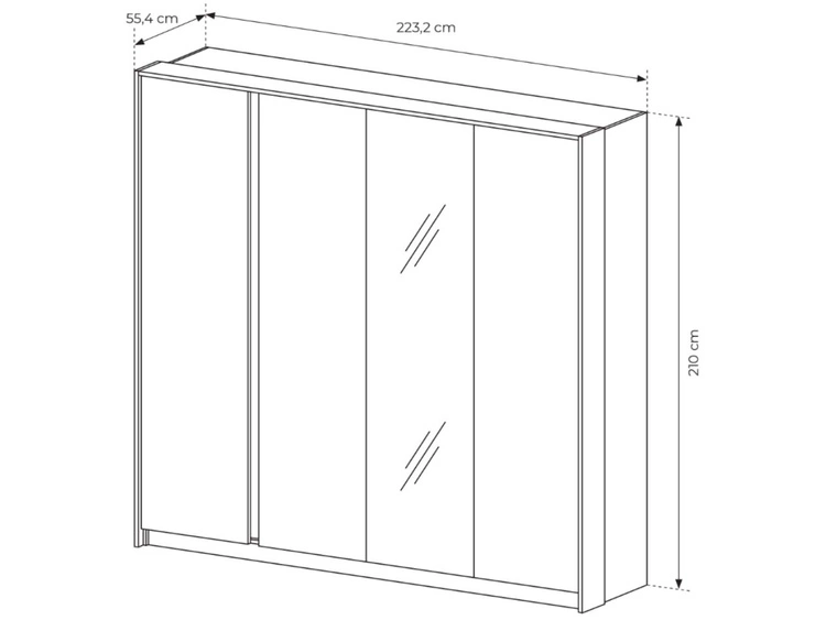 Szafa czterodrzwiowa z drzwiami uchylnymi Dego Beżowa