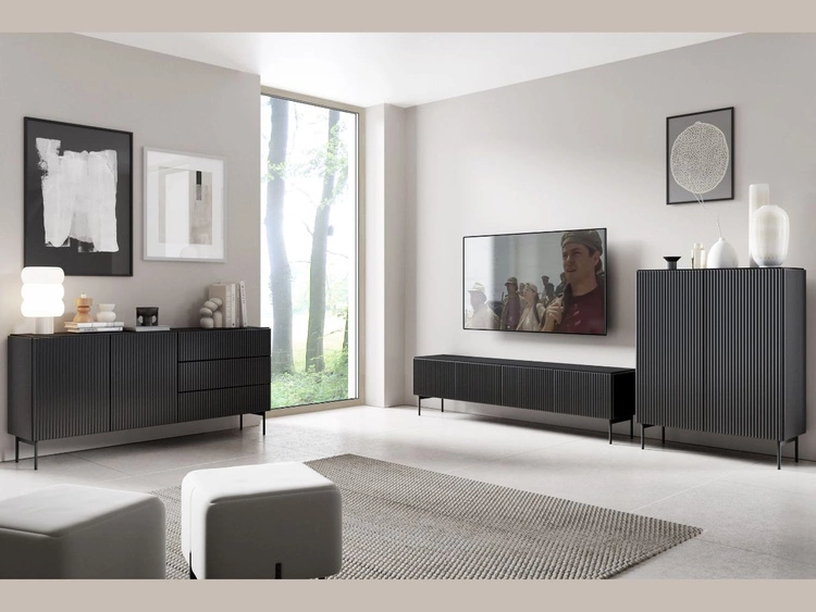 Komoda z drzwiami i szufladami 177 Qualita Czarna