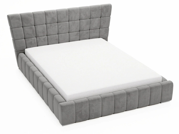 Łóżko tapicerowane z pojemnikiem i stelażem 140x200 cm Paris Szare