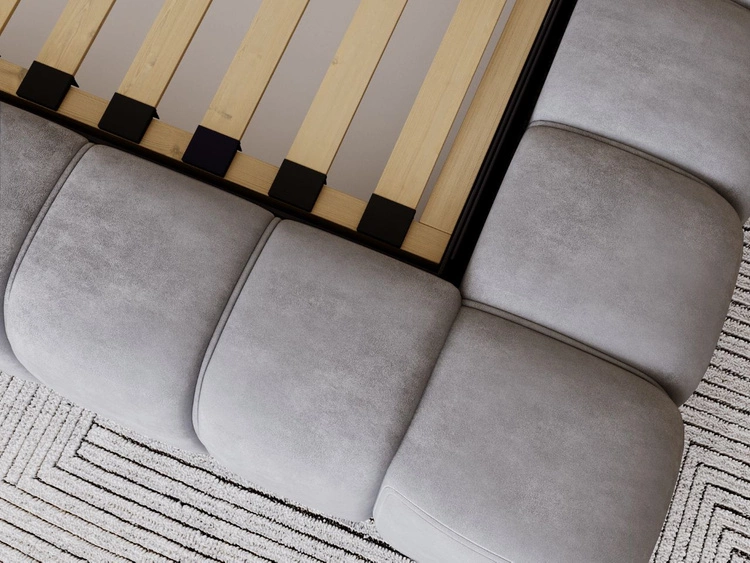 Łóżko tapicerowane z pojemnikiem na pościel i stelażem 160x200 Italia Szare