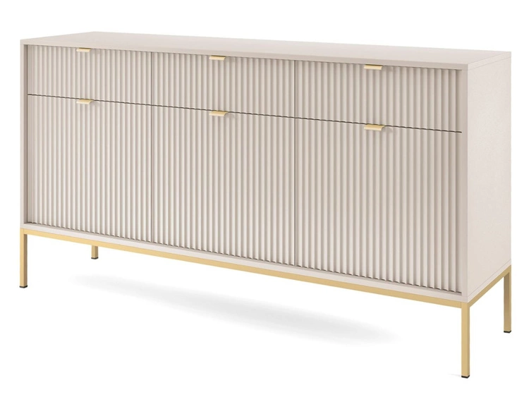 Komoda z drzwiami i szufladami Amber Kaszmir na złotych nogach