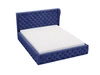 Łóżko tapicerowane z pojemnikiem na pościel i stelażem 140x200 Kingston Ciemnoniebieskie