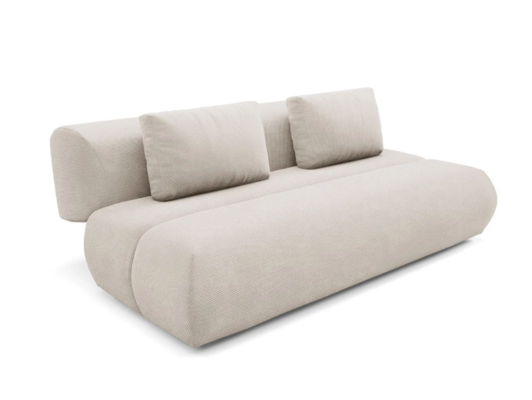 Kanapa z regulowanym oparciem, funkcją spania i pojemnikiem Figo Beżowa