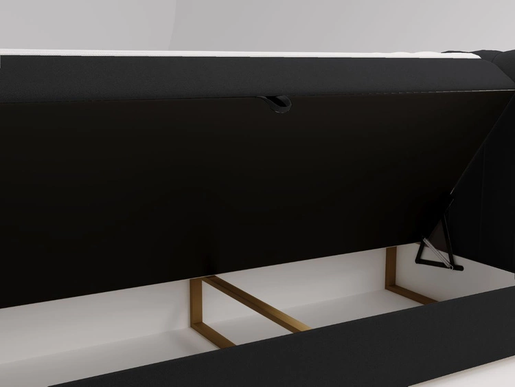 Łóżko kontynentalne z pojemnikiem na pościel 120x200 Osteno Czarne