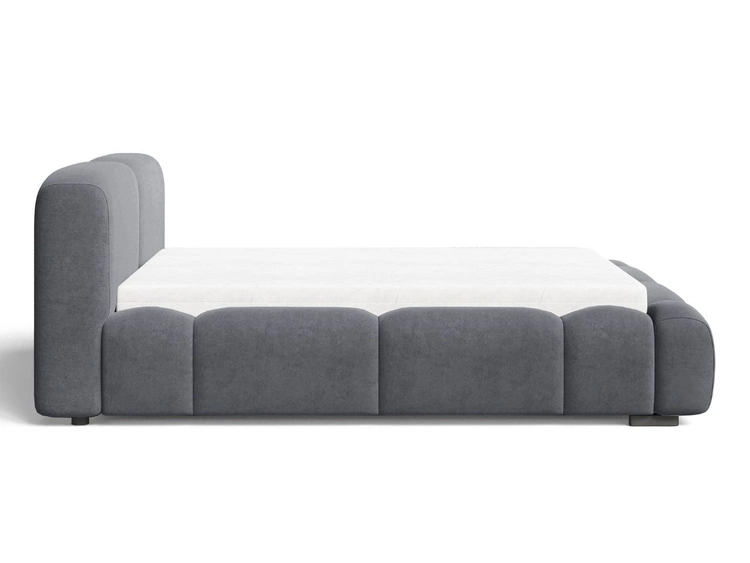 Łóżko tapicerowane z pojemnikiem i stelażem 120x200 Aubi Ciemnoszare
