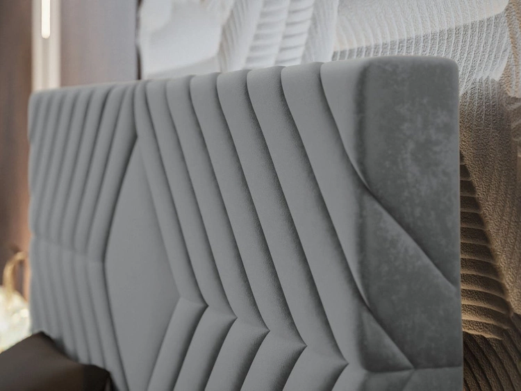 Łóżko tapicerowane z pojemnikiem i stelażem 120x200 Loris Beżowe