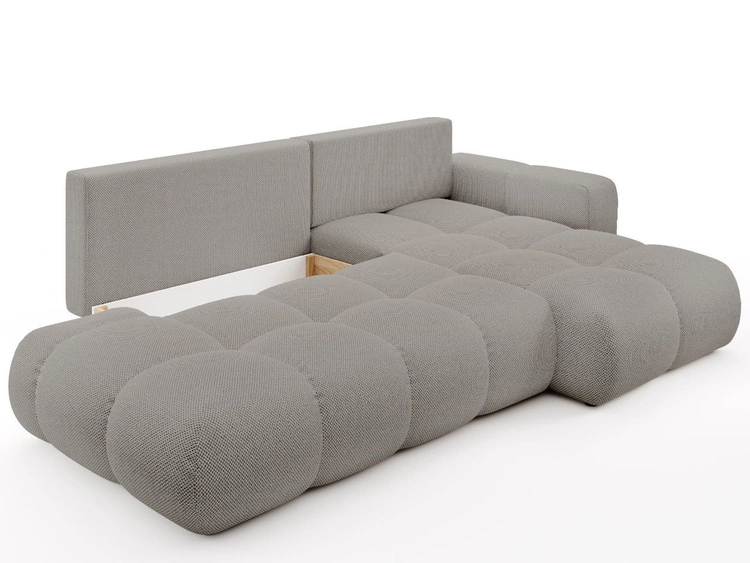 Narożnik L Prawy z funkcją spania i pojemnikiem Sile L Szary