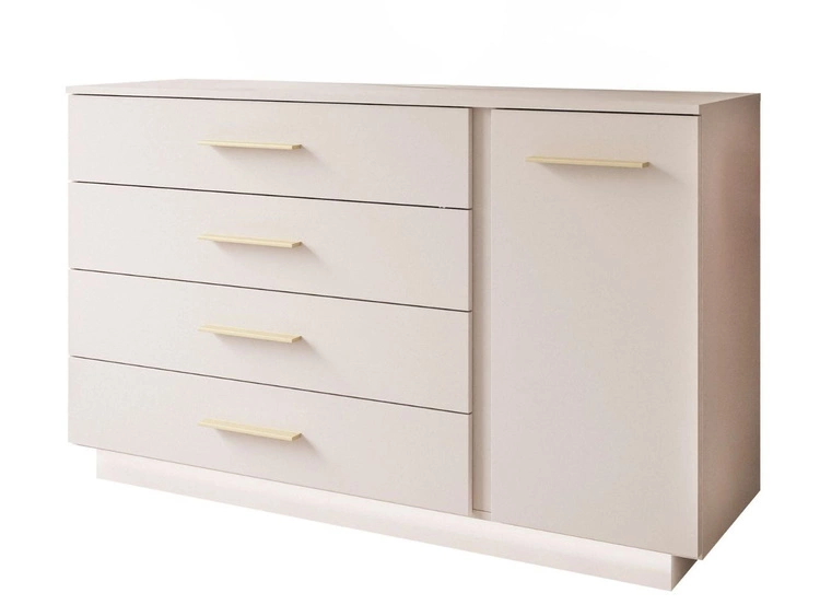 Komoda z drzwiami, szufladami i oświetleniem LED Nuveo Kaszmirowa