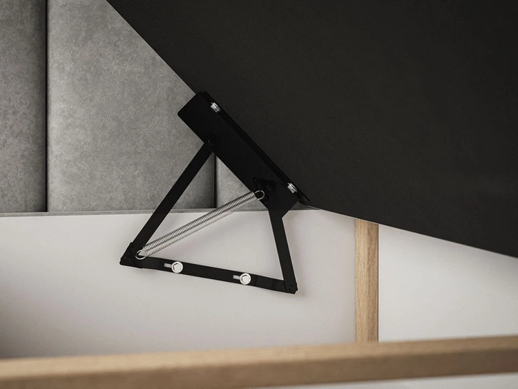 Łóżko kontynentalne z pojemnikiem na pościel 160x200 Cascada ciemnoniebieskie