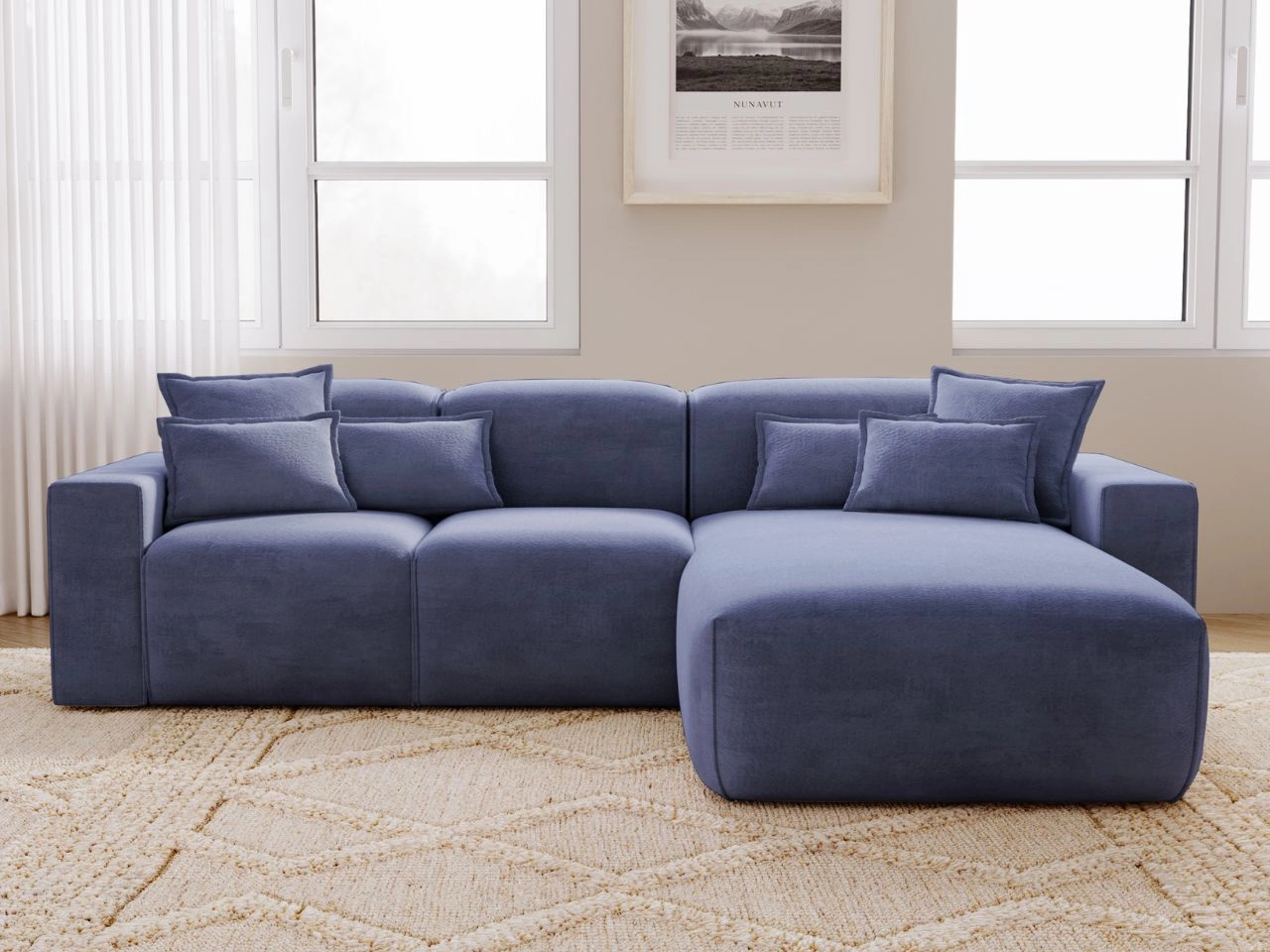 Narożnik L Prawy Leni Ciemny niebieski