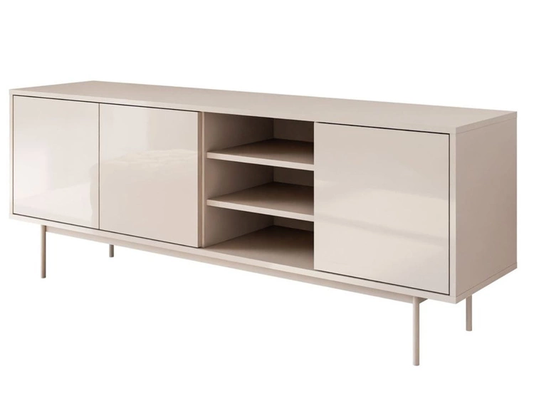 Szafka RTV glamour pod telewizor z drzwiczkami na kaszmirowych nogach Vivance Kaszmir połysk