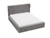 Łóżko tapicerowane z pojemnikiem na pościel i stelażem 180x200 Kingston Szare