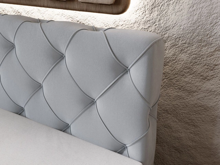 Łóżko kontynentalne z pojemnikiem na pościel 140x200 Napoli Szare