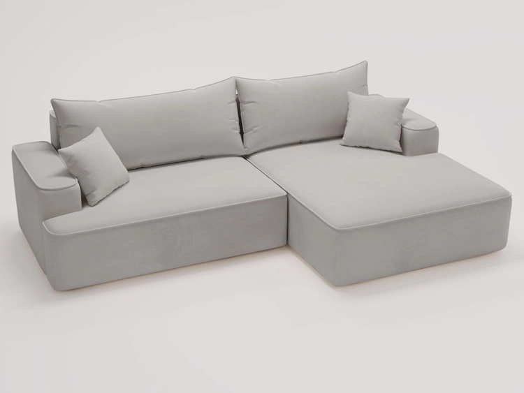 Narożnik L Prawy z funkcją spania i pojemnikiem California Jasnoszary