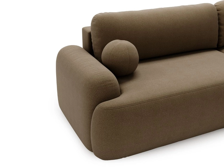 Narożnik L Prawy z funkcją spania i pojemnikiem Aurio Brązowy