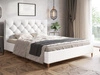 Łóżko tapicerowane ze stelażem 140x200 Tril Białe