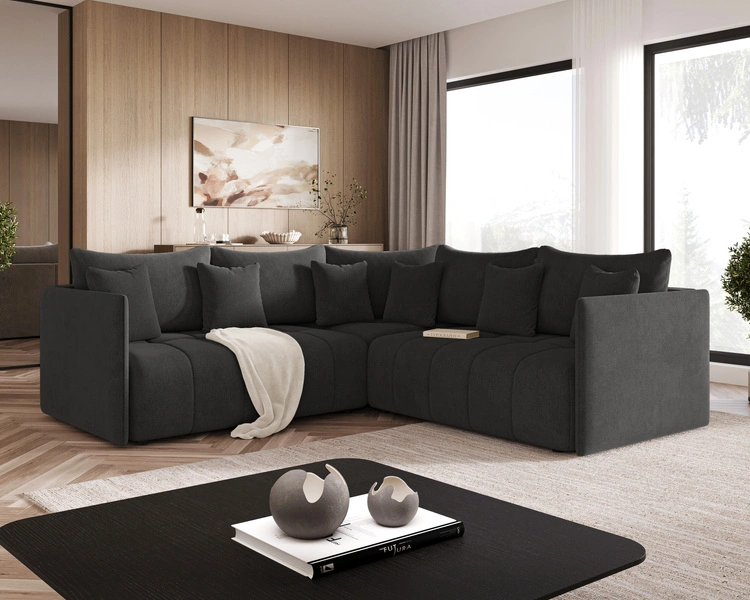 Narożnik L uniwersalny z funkcją spania i pojemnikiem Ardi L Antracytowy