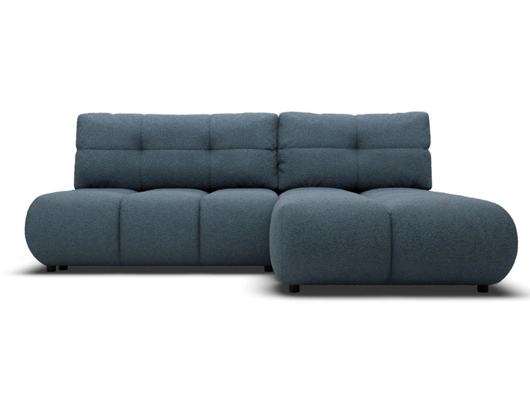 Narożnik z funkcją spania i pojemnikiem Prawy Milet Ciemnoniebieski