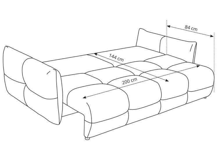 Kanapa z funkcją spania i pojemnikiem na pościel Bene Szara
