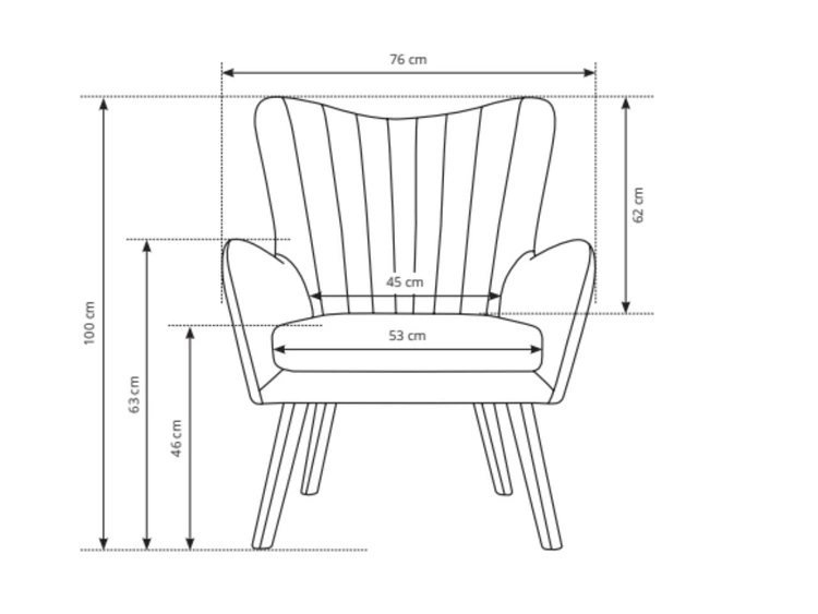 Fotel na nóżkach Ceres Grafitowy