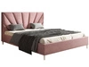 Łóżko tapicerowane ze stelażem 160x200 Fuzi różowe