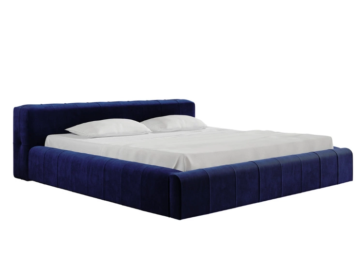 Łóżko tapicerowane z pojemnikiem i stelażem 180x200 Lipari Niebieski