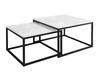Stolik kawowy na czarnym stelażu Asumi Biały Połysk 36x42