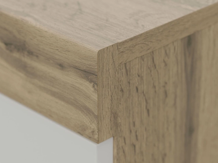 Szafka RTV pod telewizor z drzwiczkami i szufladą Asumi Biały i dąb wotan