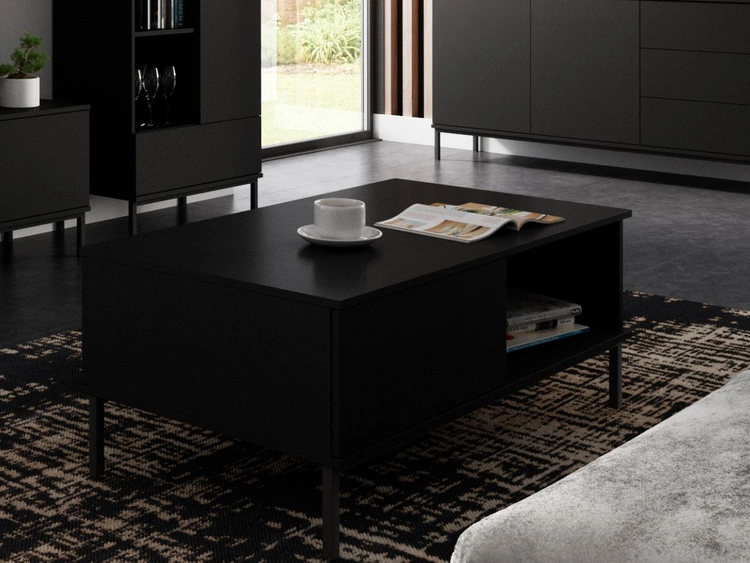 Stolik kawowy z szufladą Soroko Czarny